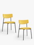 John Lewis ANYDAY Motion Corduroy Upholstered Dining Chairs, Set of 2, Mustard