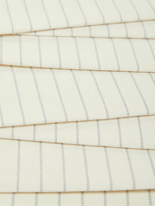 John Lewis Cotton Woven Stripe Furnishing Fabric, White/Storm