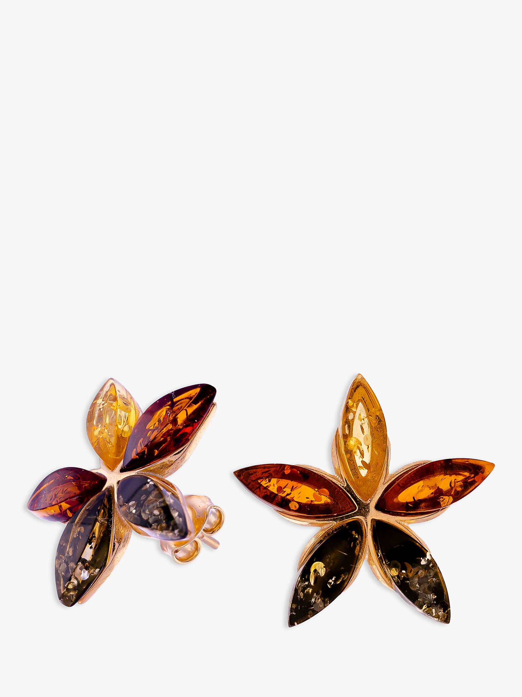 Buy Be-Jewelled Amber Flower Stud Earrings, Gold/Multi Online at johnlewis.com