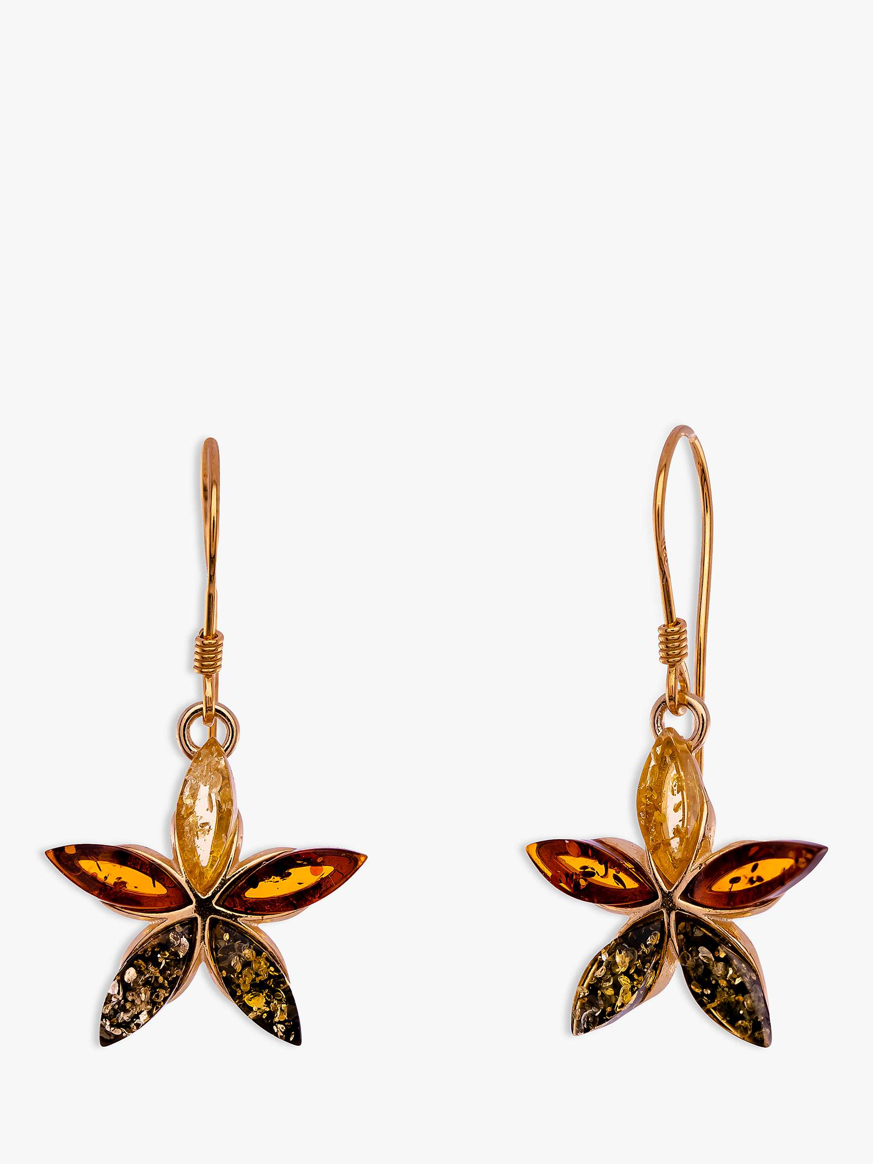 Buy Be-Jewelled Amber Flower Drop Earrings, Gold/Multi Online at johnlewis.com