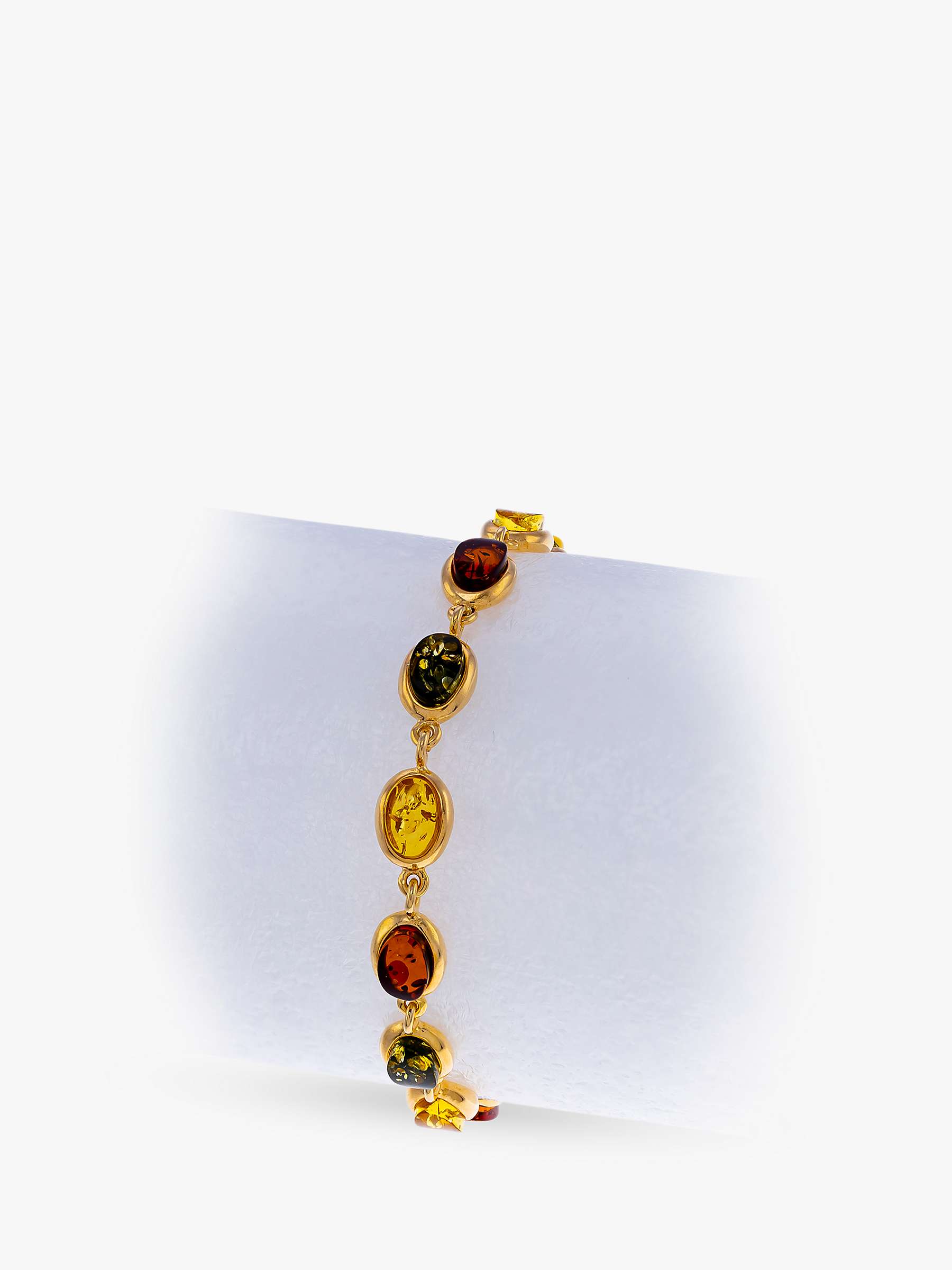 Buy Be-Jewelled Baltic Amber Oval Chain Bracelet, Gold/Multi Online at johnlewis.com