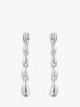 Georg Jensen Sculptural Sterling Silver Long Drop Earrings, Silver