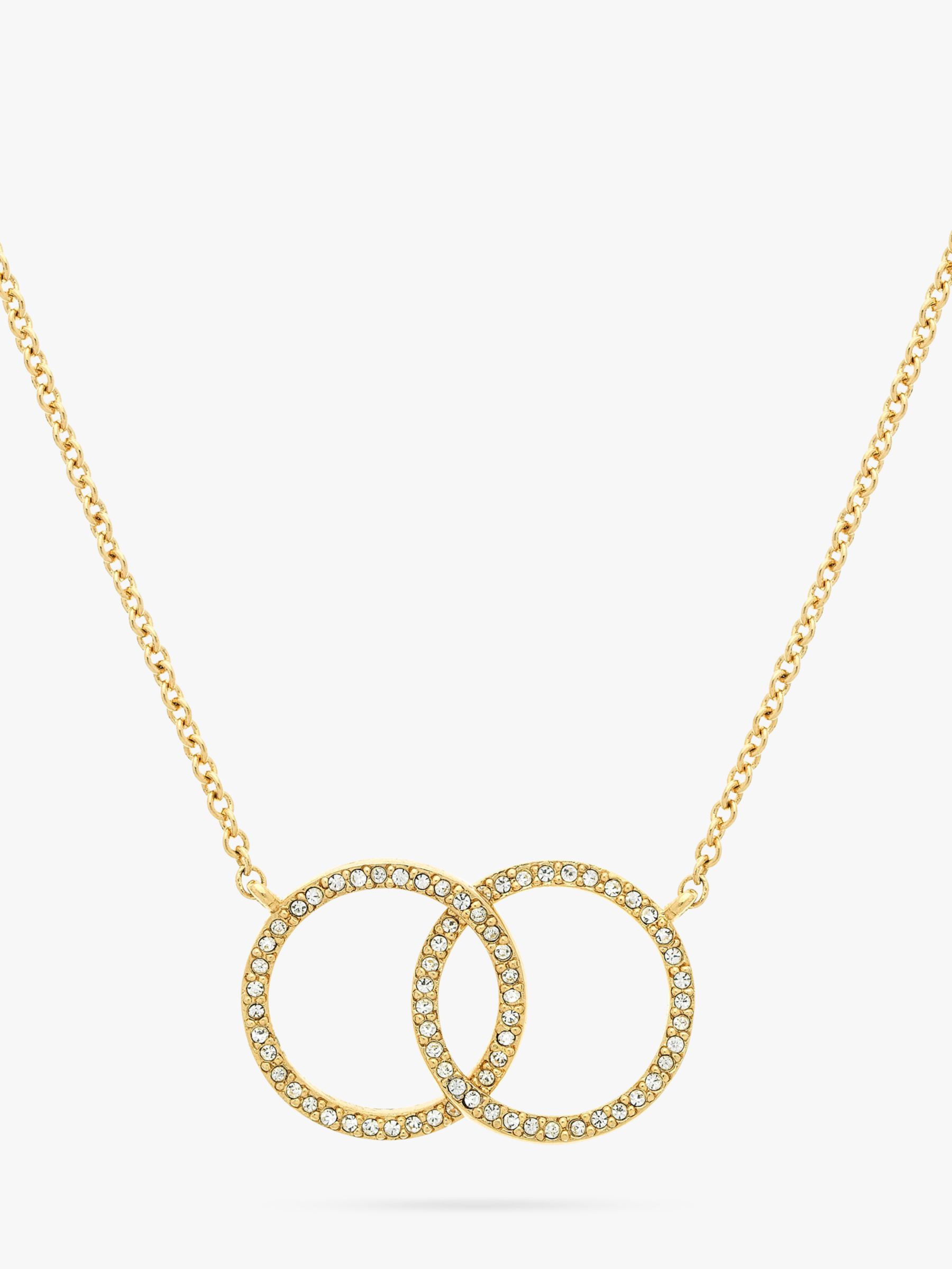 Melissa Odabash Gold & Crystal Double Hoop Necklace, Gold