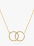 Melissa Odabash Gold & Crystal Double Hoop Necklace, Gold