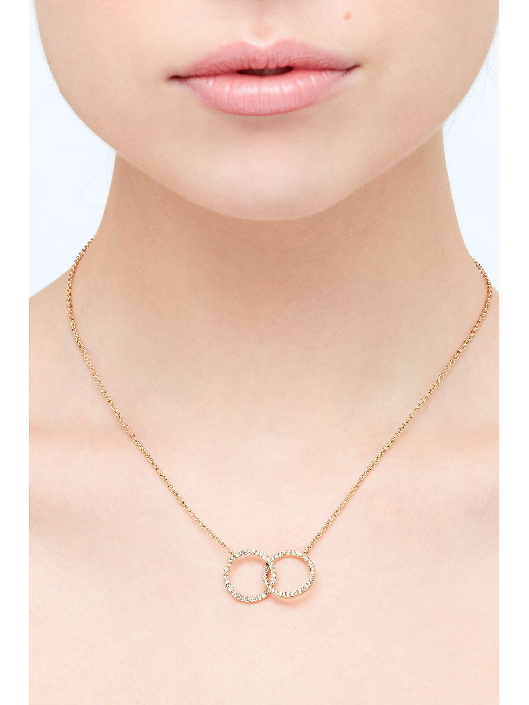 Buy Melissa Odabash Gold & Crystal Double Hoop Necklace, Gold Online at johnlewis.com