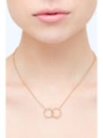 Melissa Odabash Gold & Crystal Double Hoop Necklace, Gold