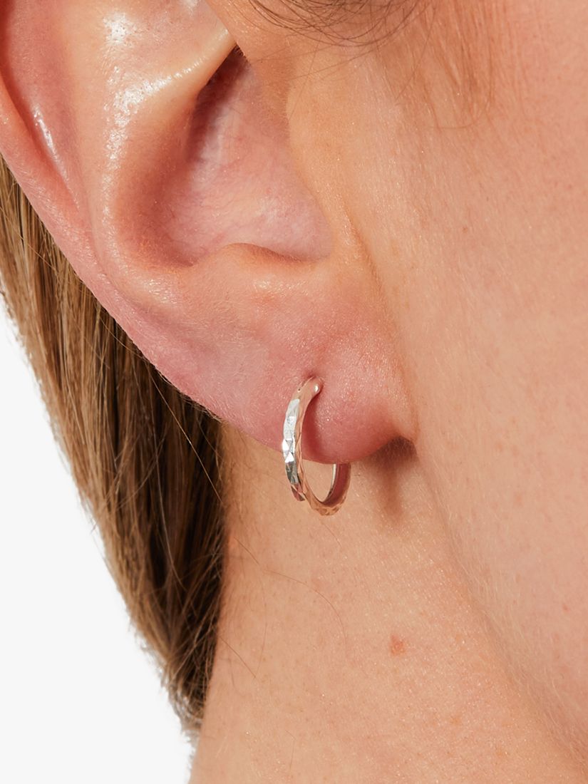Buy Simply Silver Diamond Cut Hoop Earrings, Silver Online at johnlewis.com