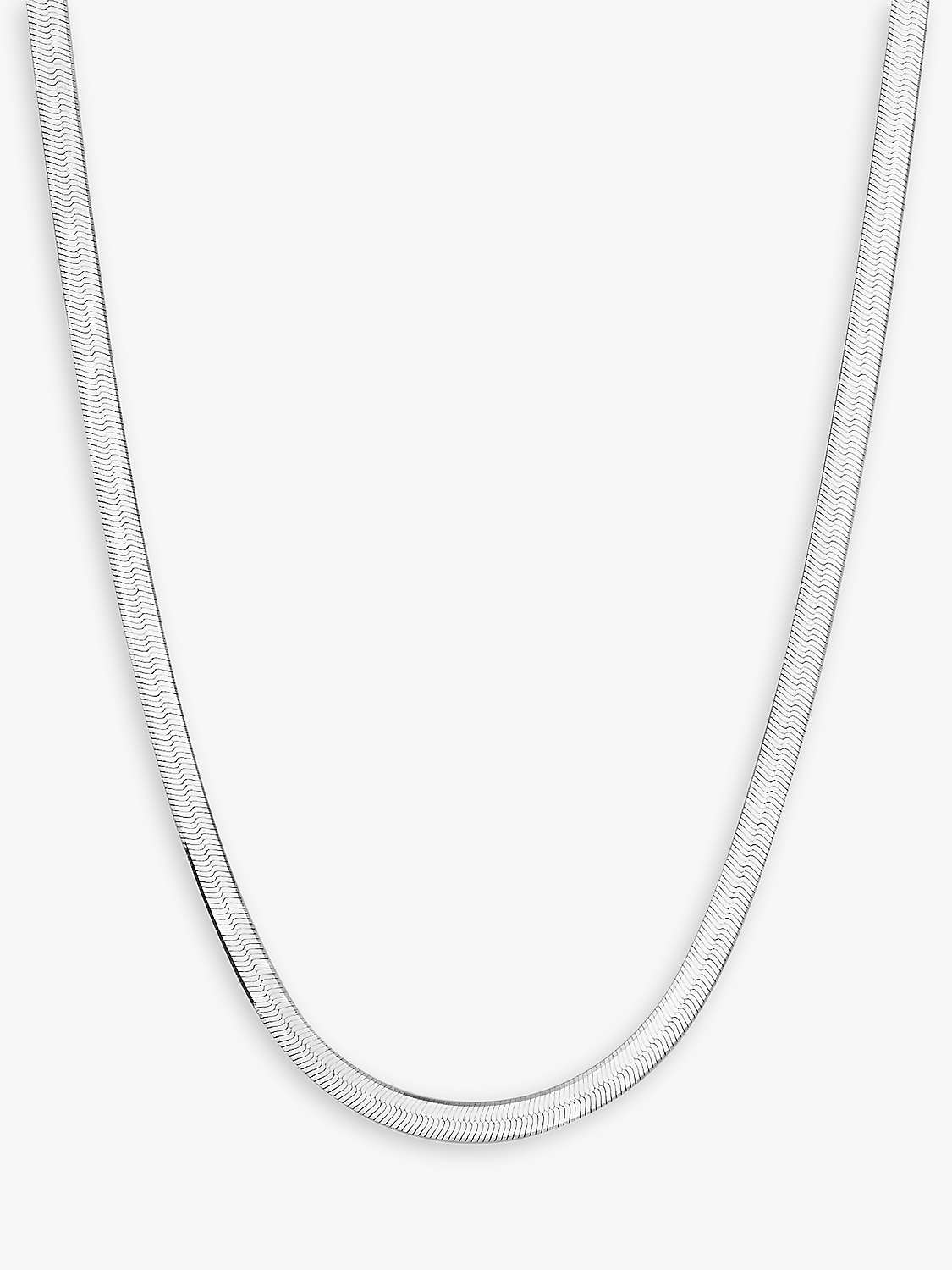 Buy Simply Silver Flat Snake Chain Necklace, Silver Online at johnlewis.com