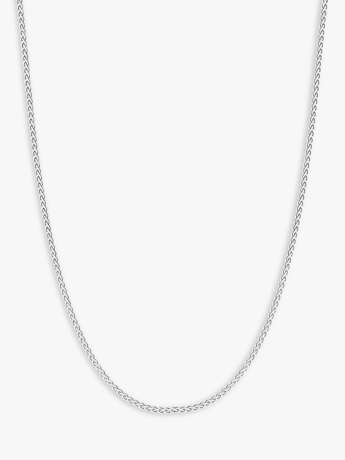 Simply Silver Polished Mini Twist Chain Allway Necklace, Silver at John ...