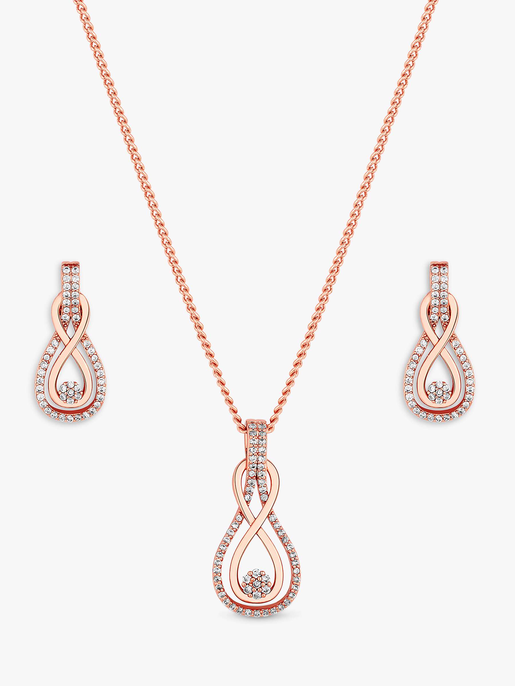 Buy Jon Richard Cubic Zirconia Infinity Surround Pendant Necklace and Earrings Jewellery Set Online at johnlewis.com