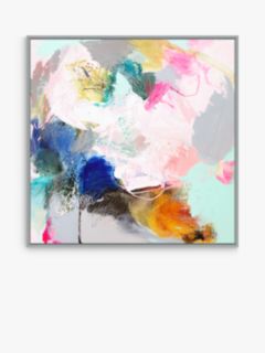 Natasha Barnes - 'Transformation' Abstract Framed Canvas Print, 84 x 84cm, White/Multi