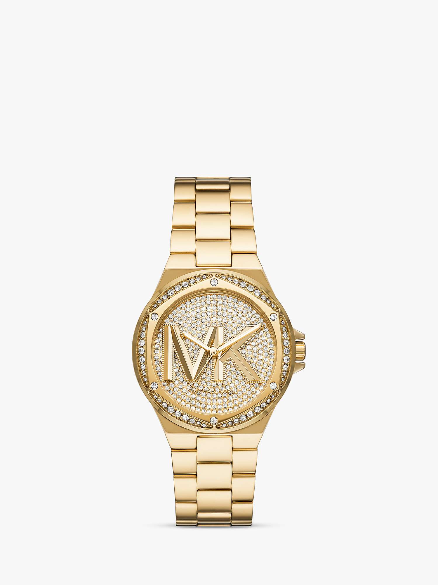 Buy Michael Kors Lennox Cubic Zirconia Bracelet Strap Watch, Gold Online at johnlewis.com