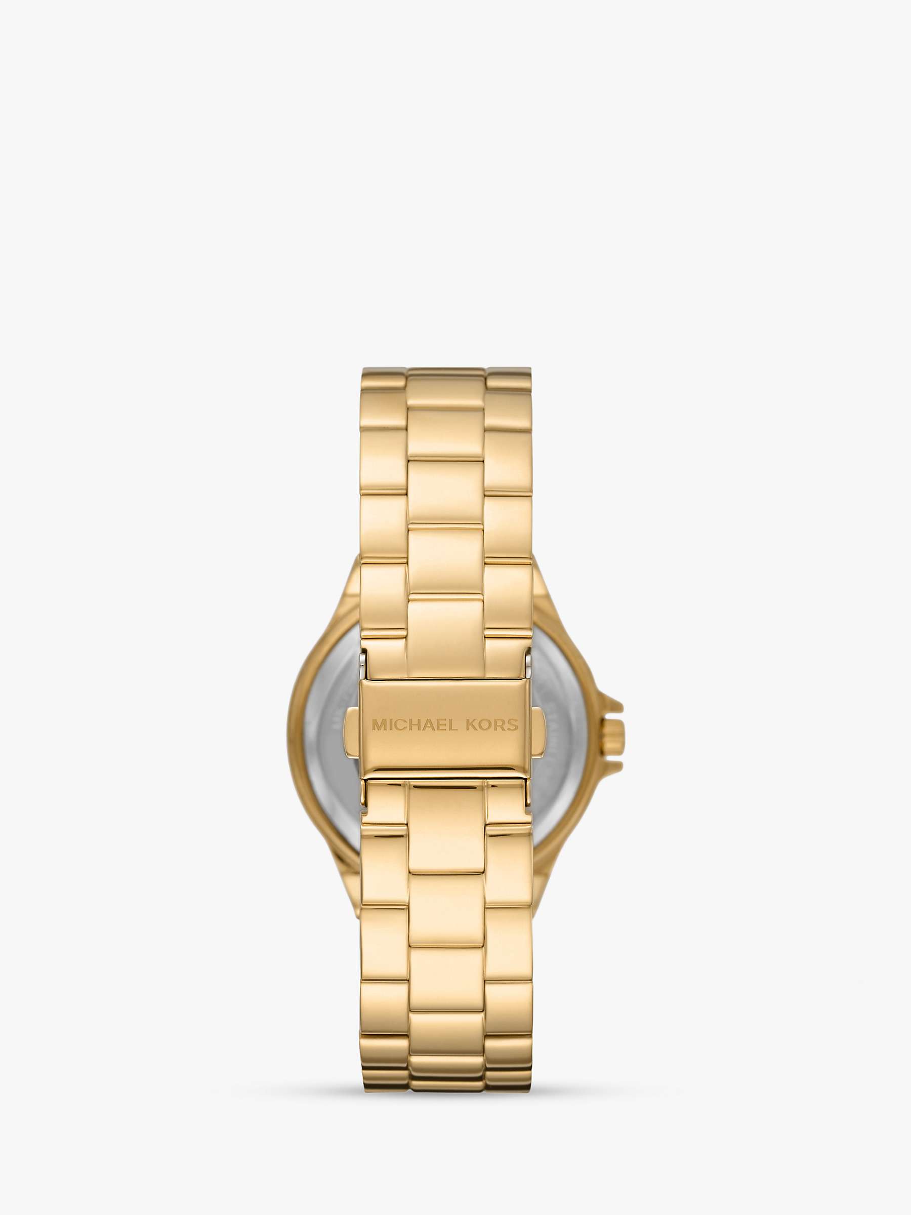 Michael Kors Lennox Cubic Zirconia Bracelet Strap Watch, Gold at John ...