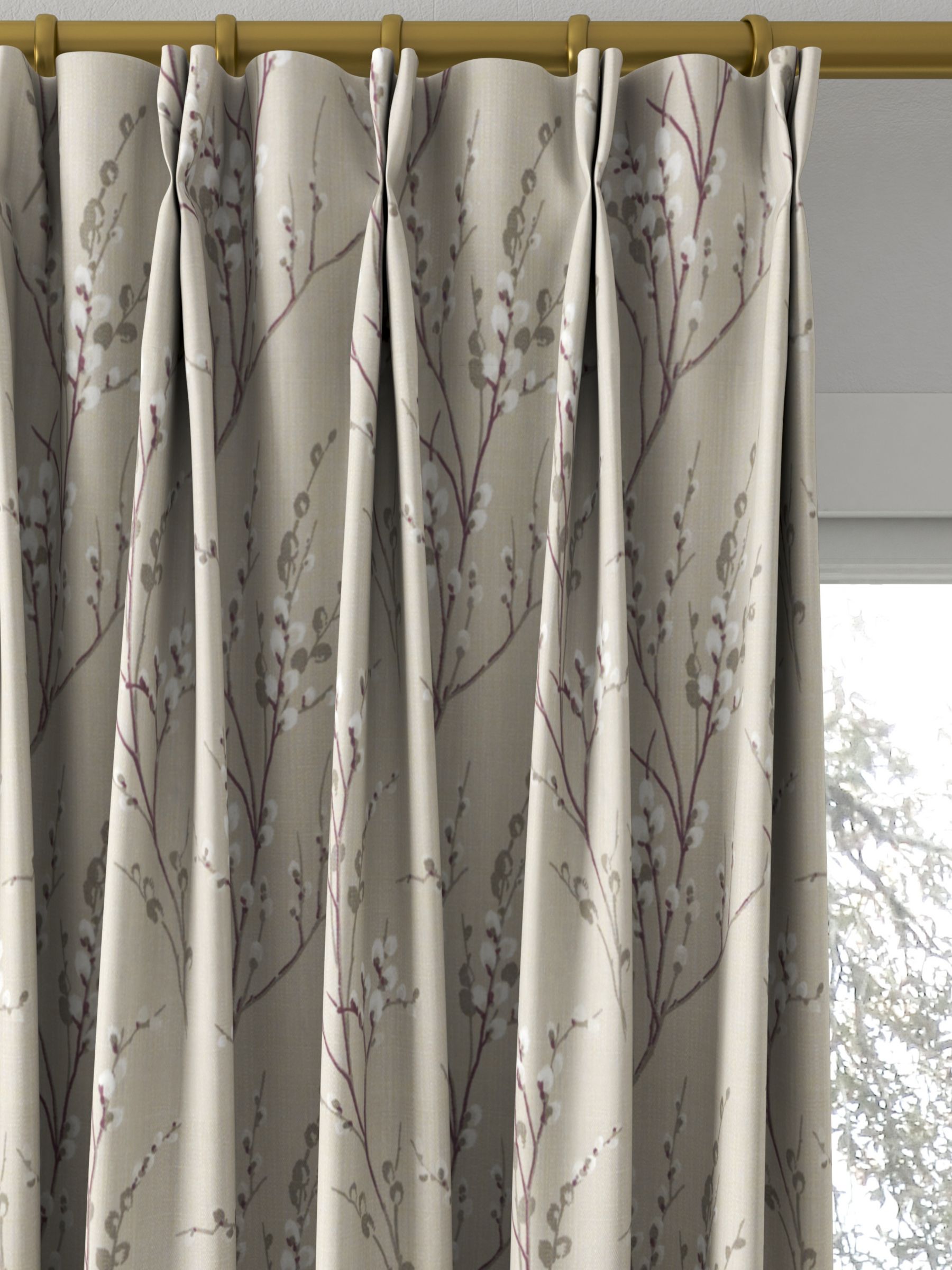 Laura Ashley Pussy Willow Made to Measure Curtains, Natural