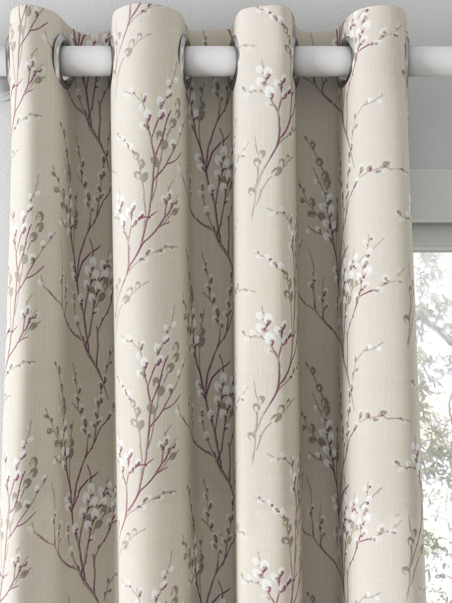 Laura Ashley Pussy Willow Made to Measure Curtains, Natural