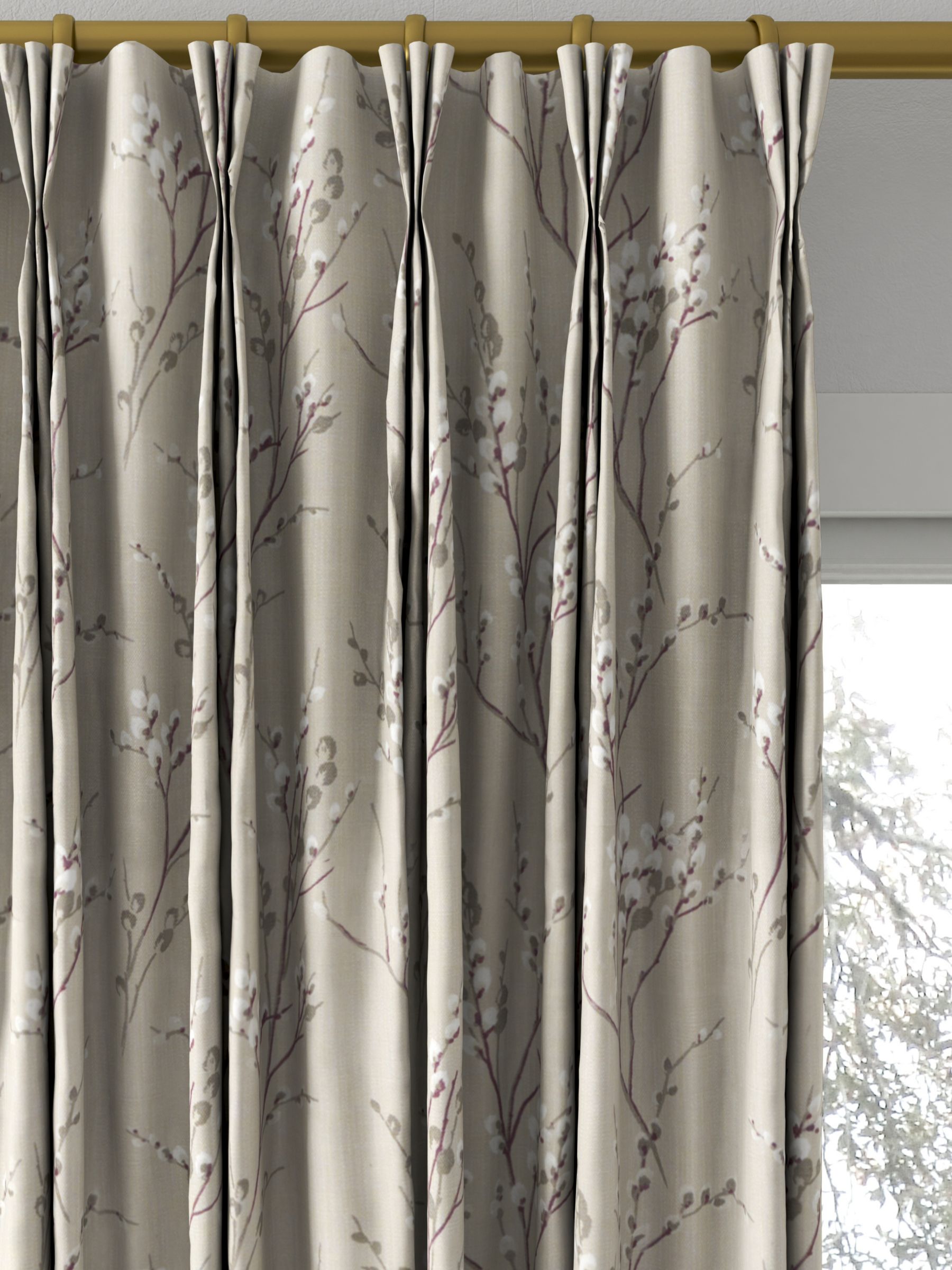 Laura Ashley Pussy Willow Made to Measure Curtains, Natural