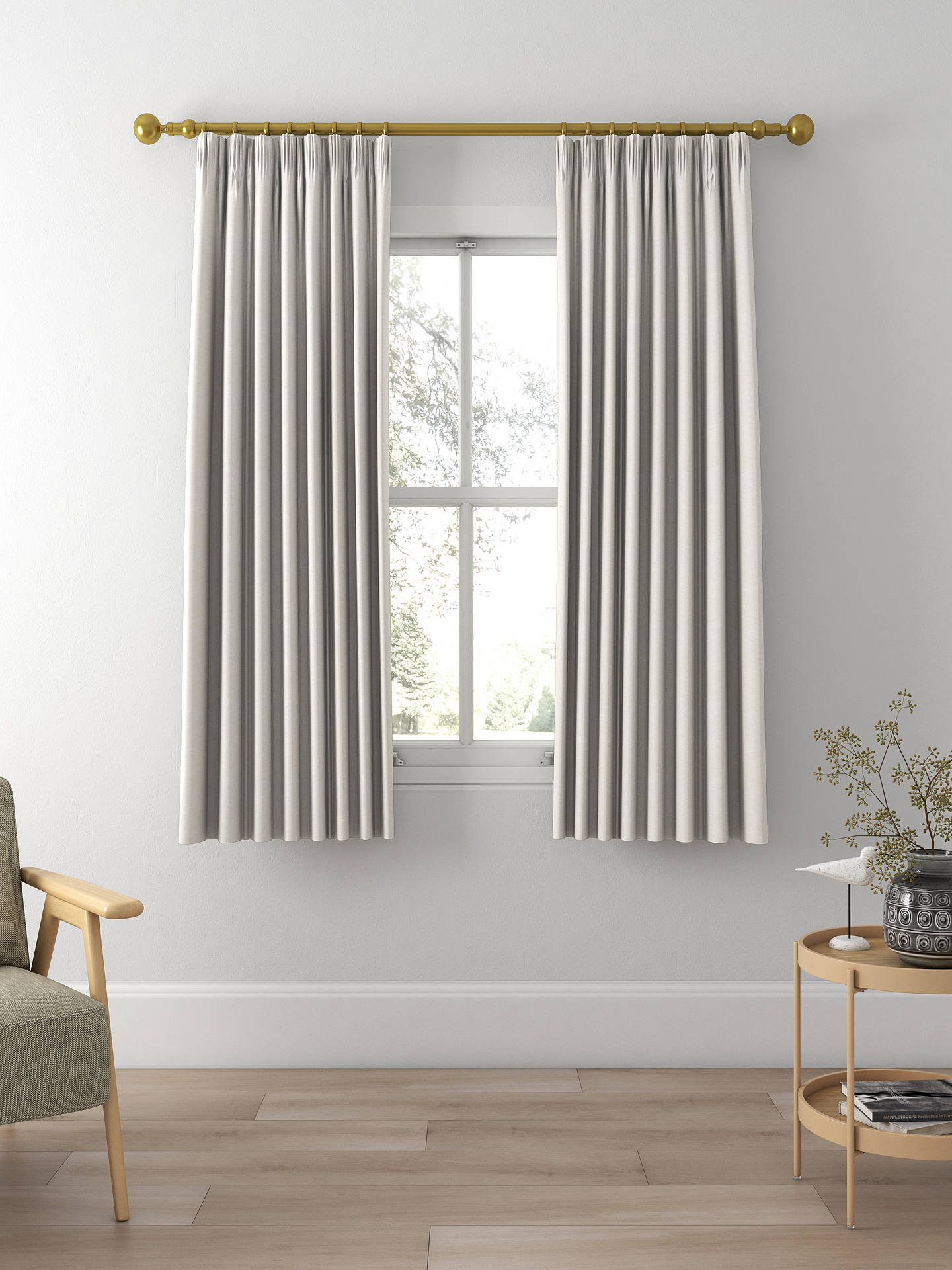 Laura Ashley Swanson Made to Measure Curtains, Dove Grey