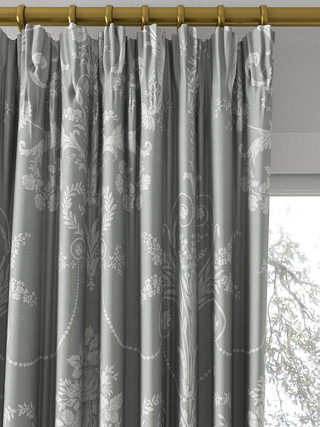 Laura Ashley Josette Made to Measure Curtains, Steel