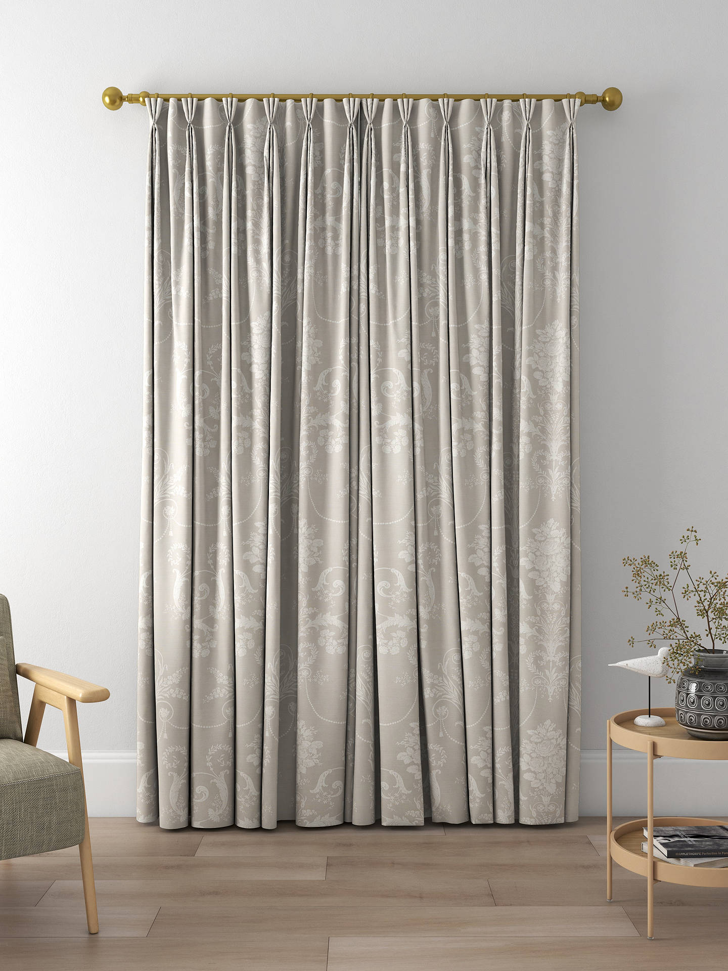 Laura Ashley Josette Made to Measure Curtains, Dove Grey