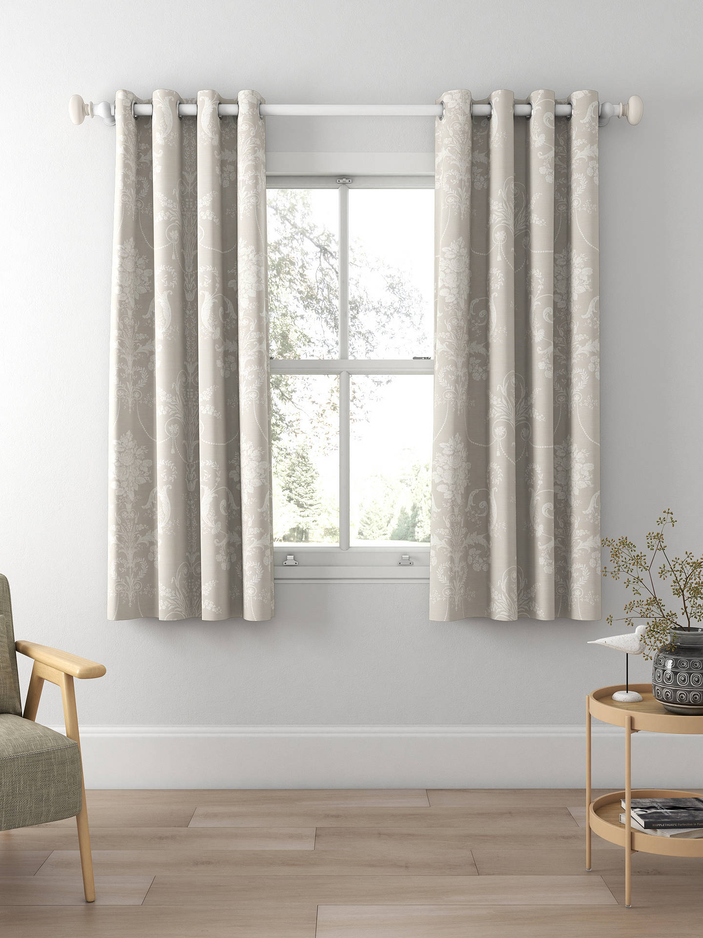 Laura Ashley Josette Made to Measure Curtains, Dove Grey