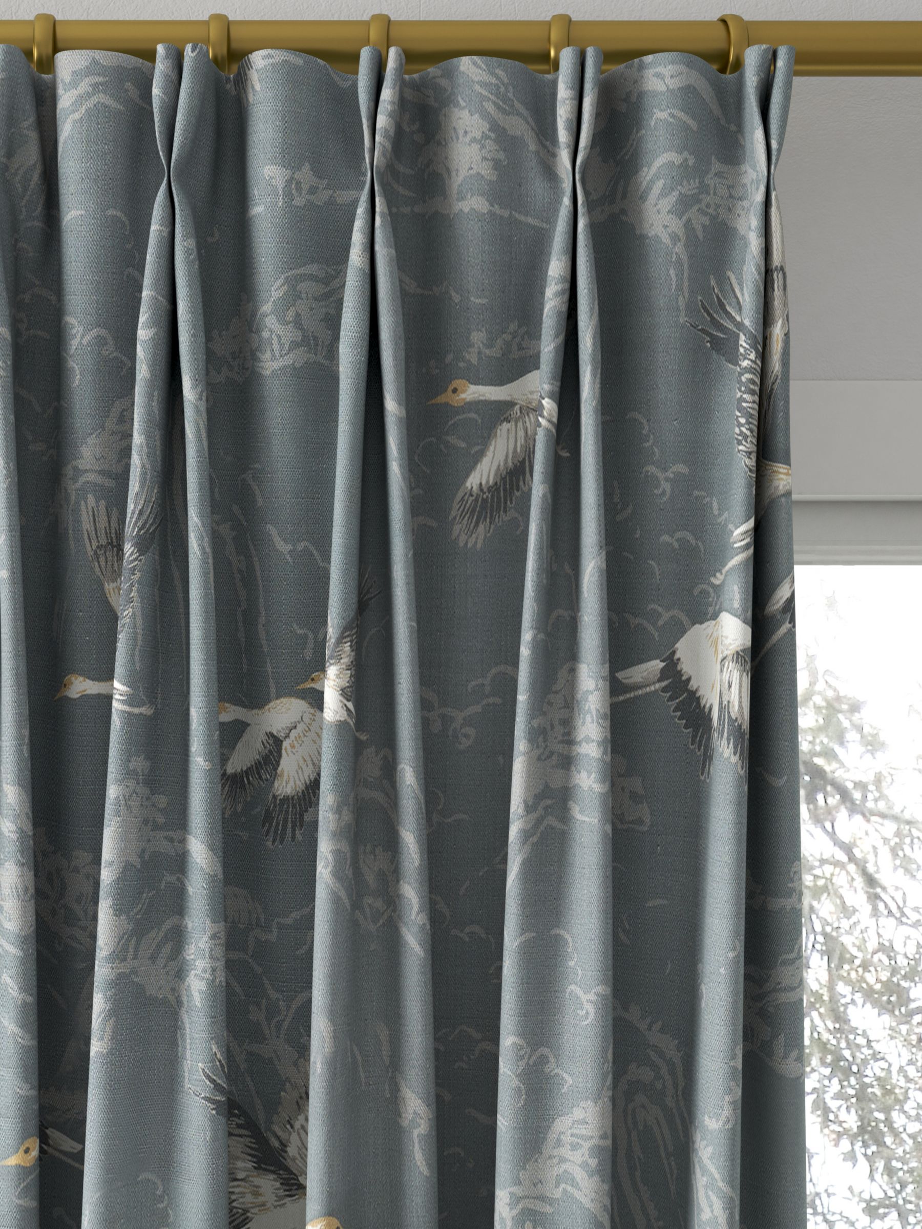 Laura Ashley Animalia Made to Measure Curtains, Steel