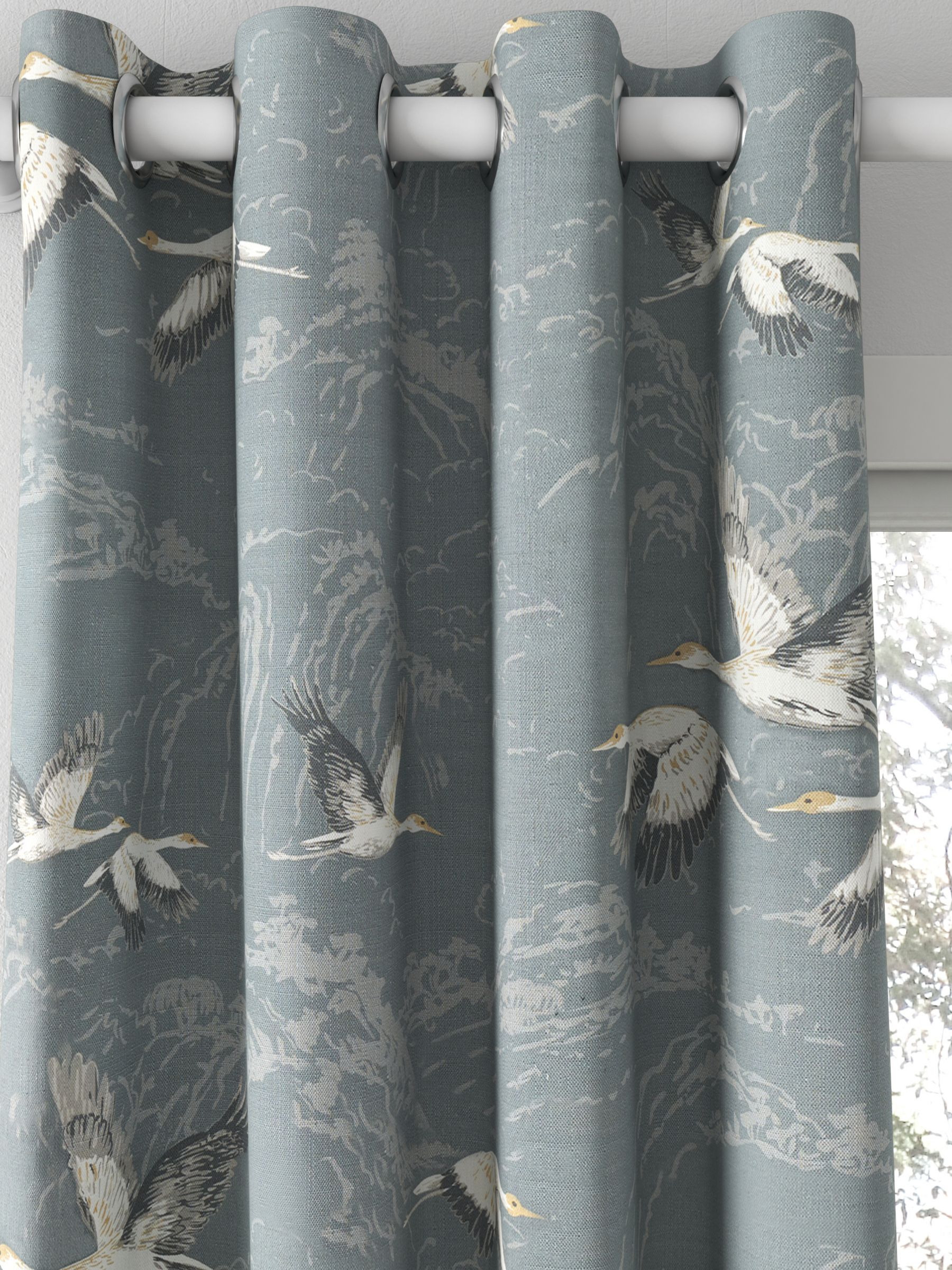 Laura Ashley Animalia Made to Measure Curtains, Steel