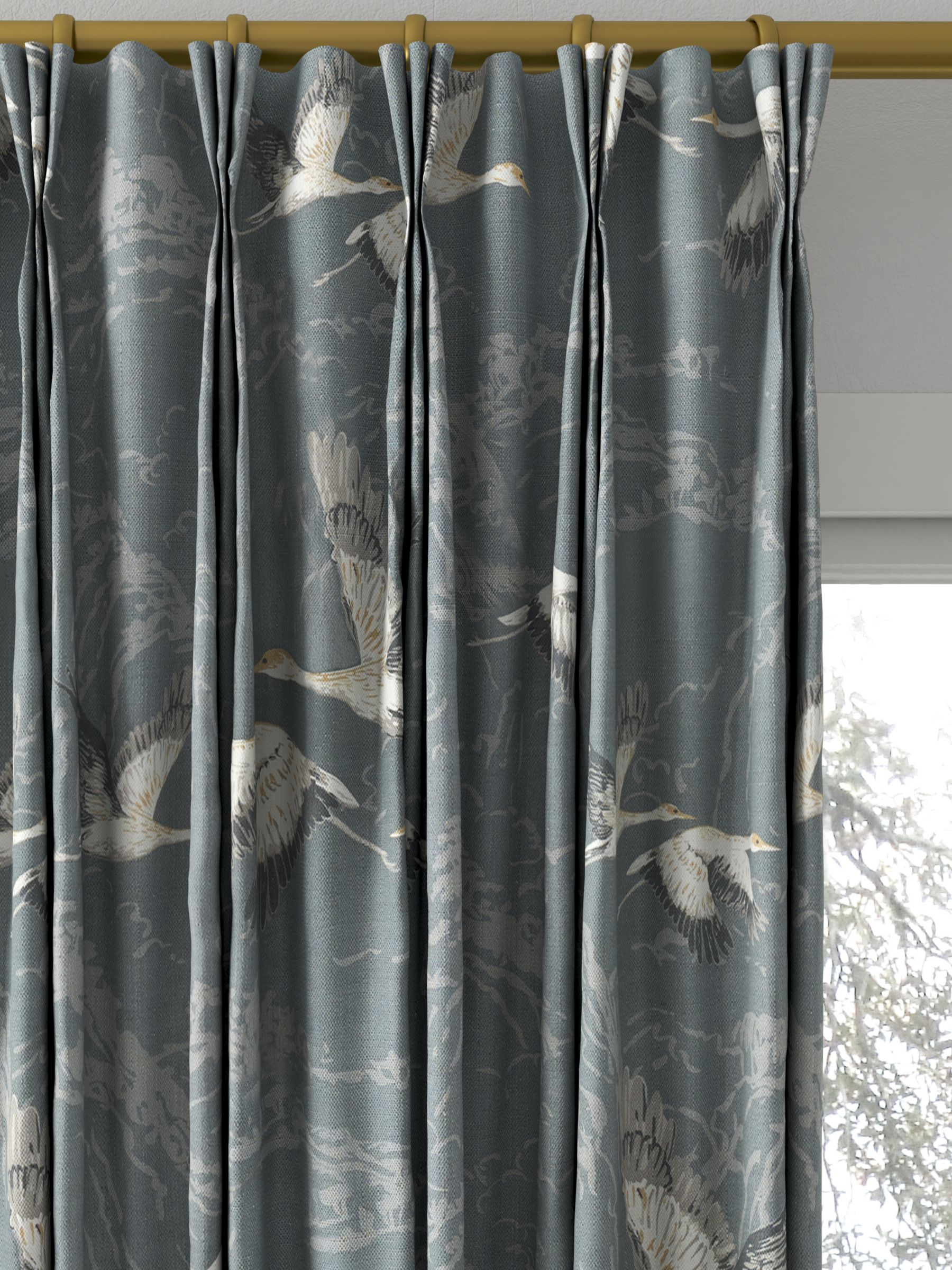 Laura Ashley Animalia Made to Measure Curtains, Steel