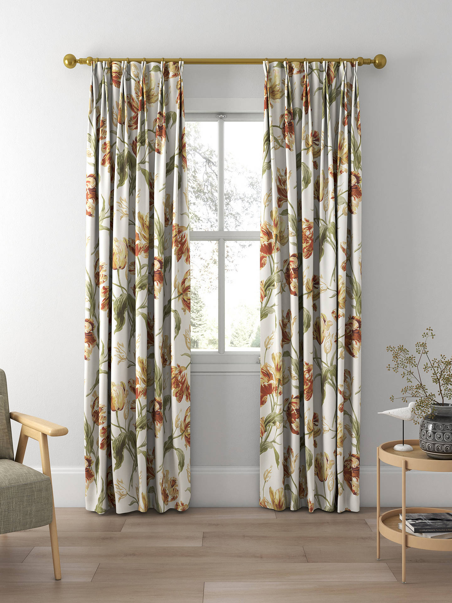 Laura Ashley Gosford Meadow Made to Measure Curtains, Gold
