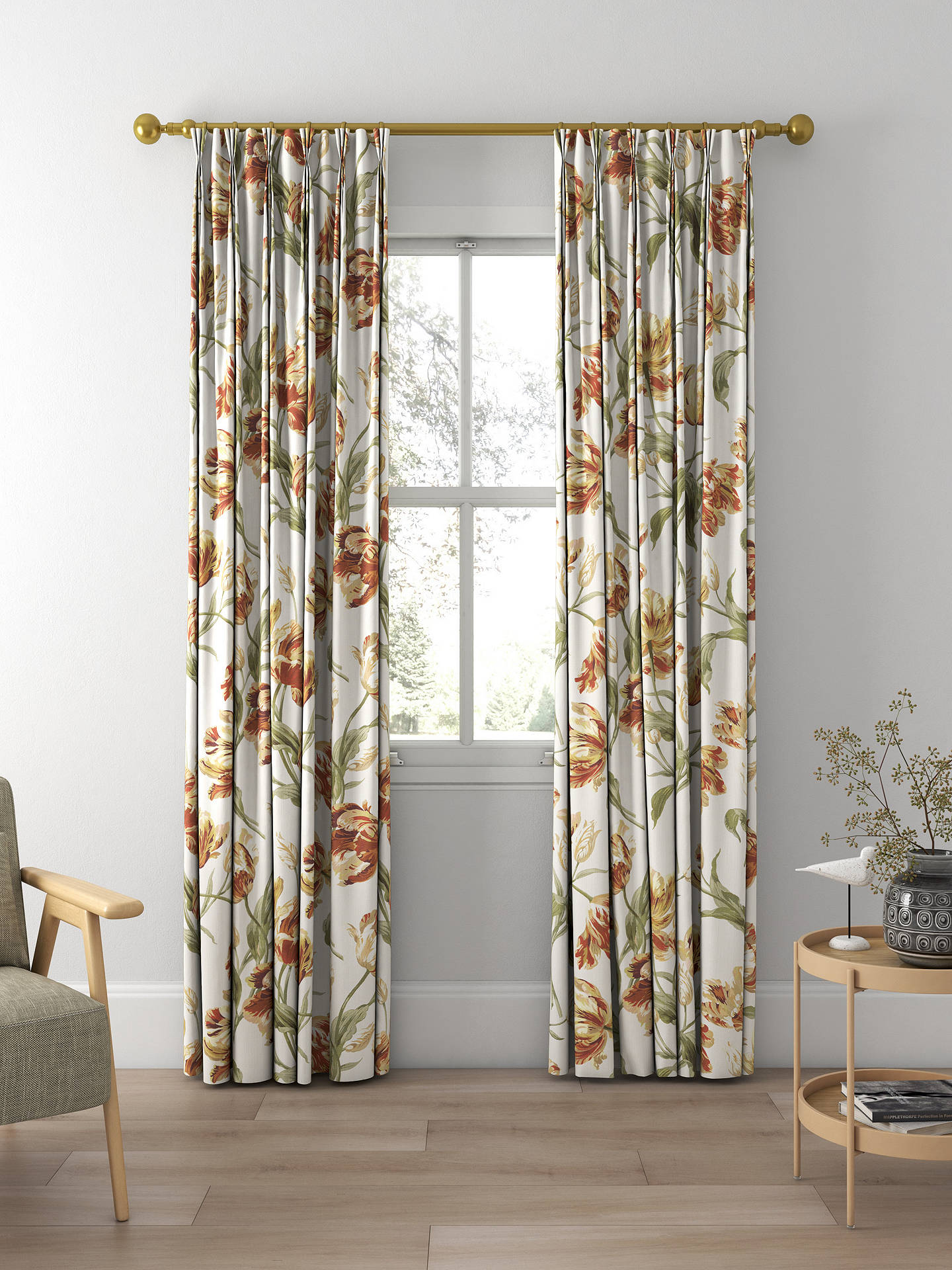 Laura Ashley Gosford Meadow Made to Measure Curtains, Gold