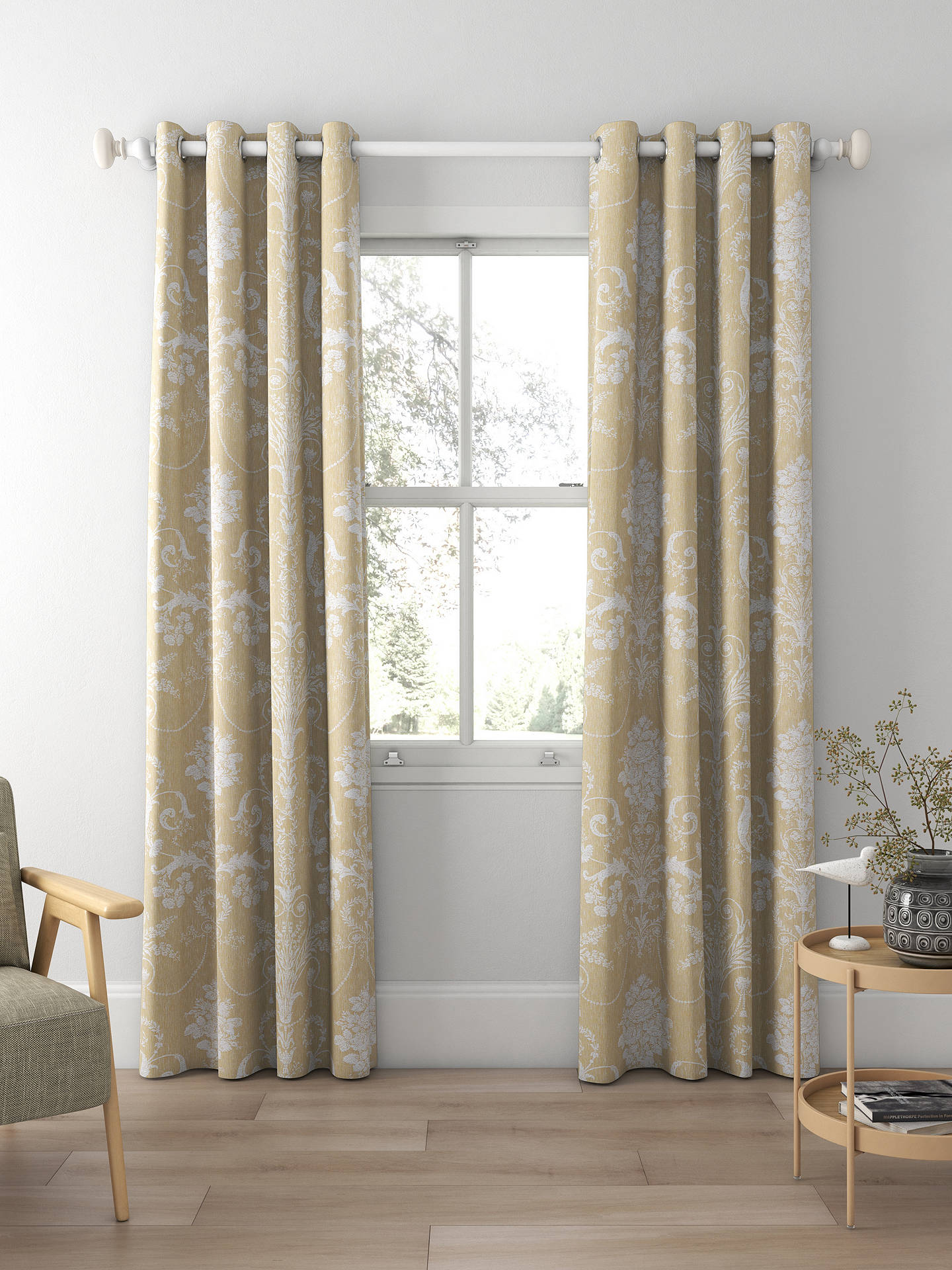 Laura Ashley Josette Woven Made to Measure Curtains, Gold