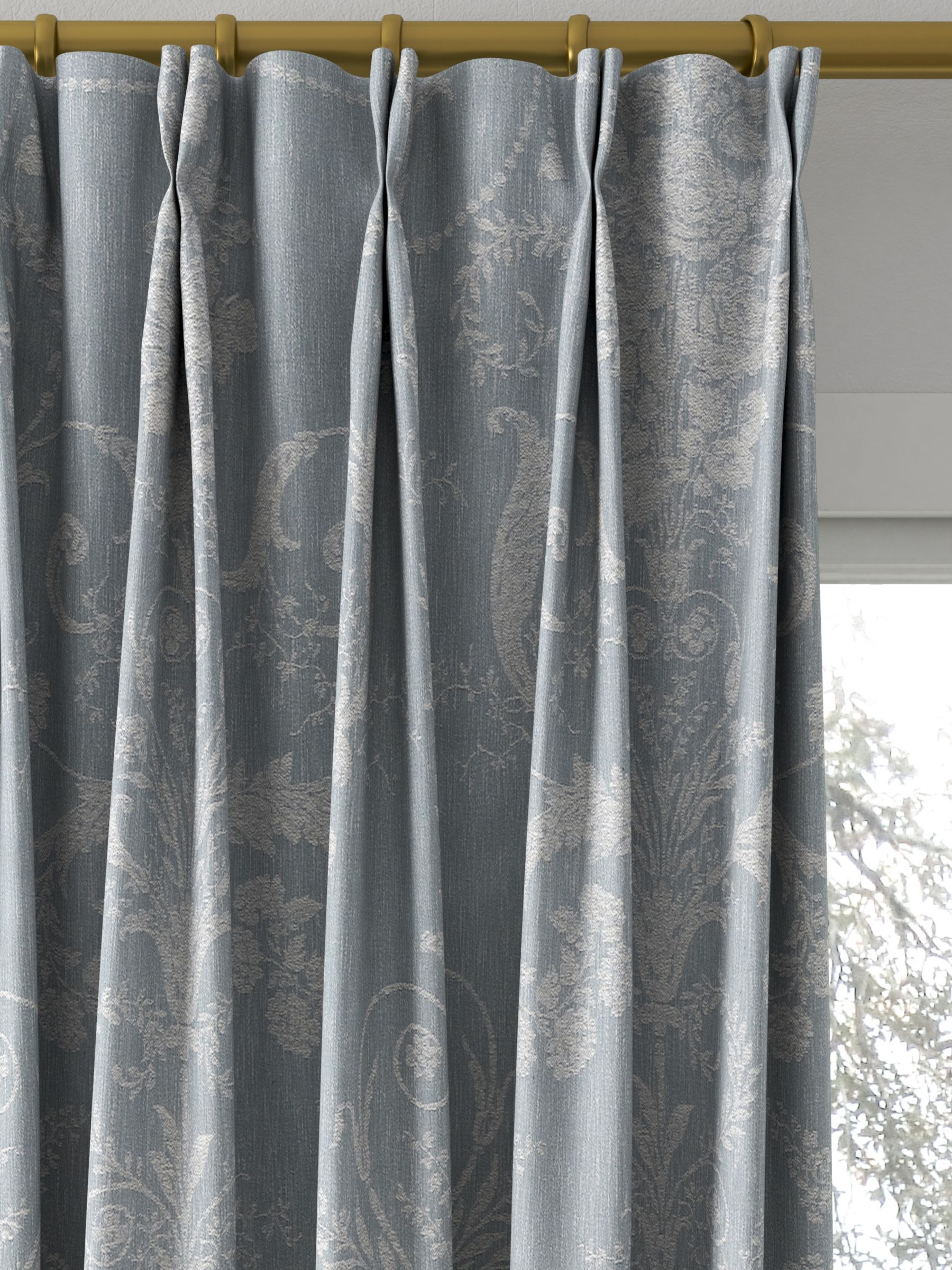 Laura Ashley Josette Woven Made to Measure Curtains, Pale Seaspray