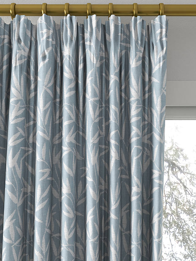 Laura Ashley Willow Leaf Chenille Made to Measure Curtains, Pale Seaspray
