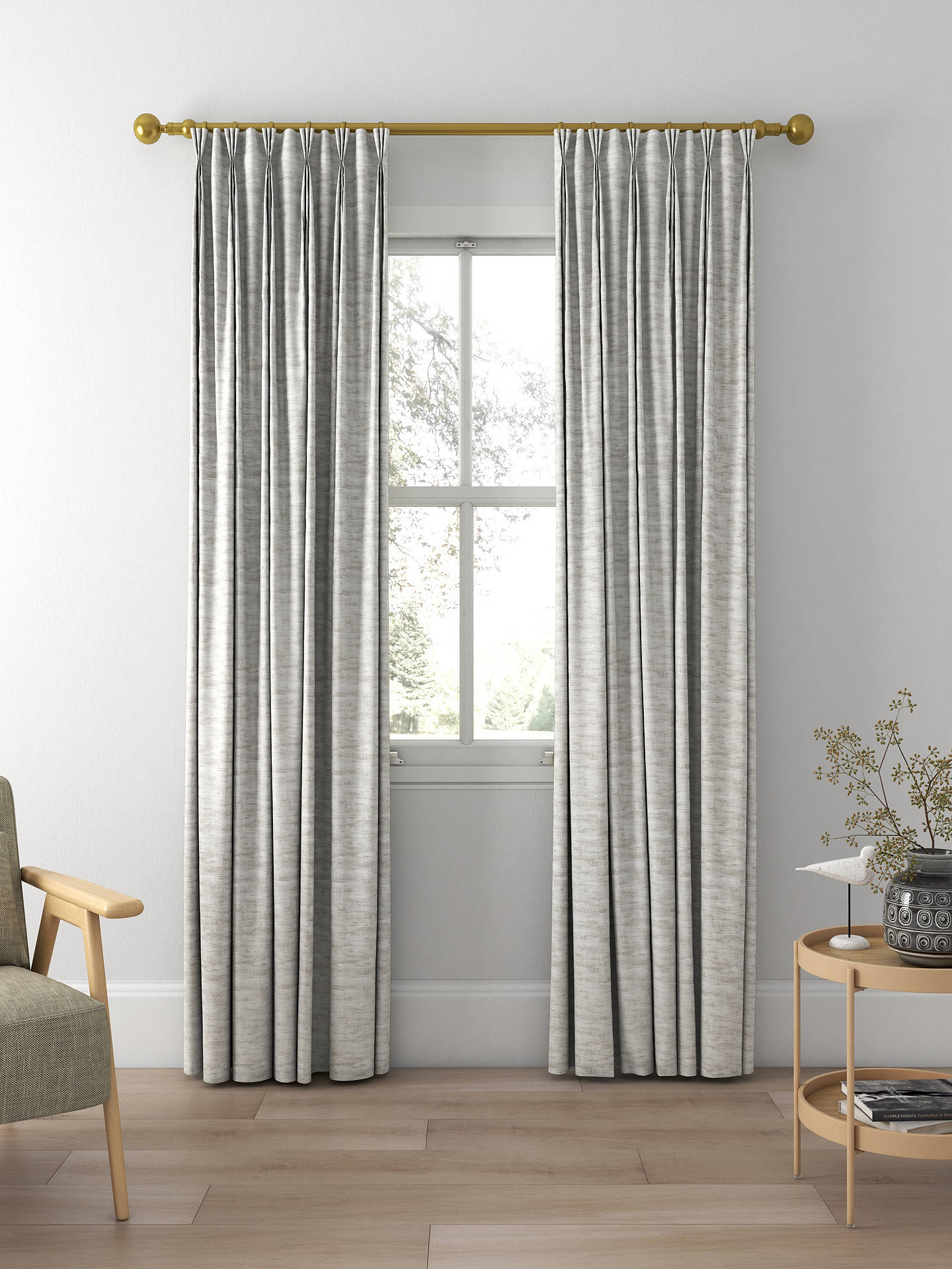 Laura Ashley Whinfell Made to Measure Curtains, Silver