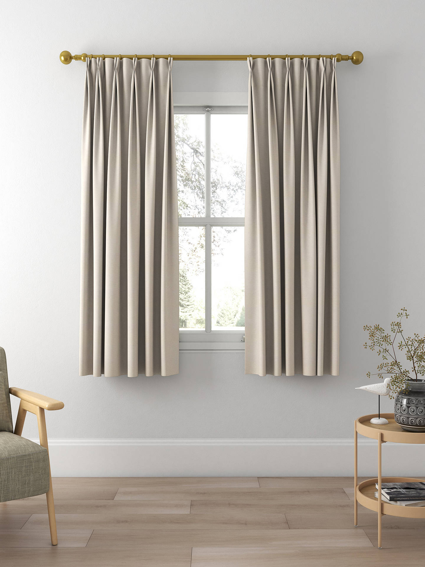 Laura Ashley Swanson Made to Measure Curtains, Oyster