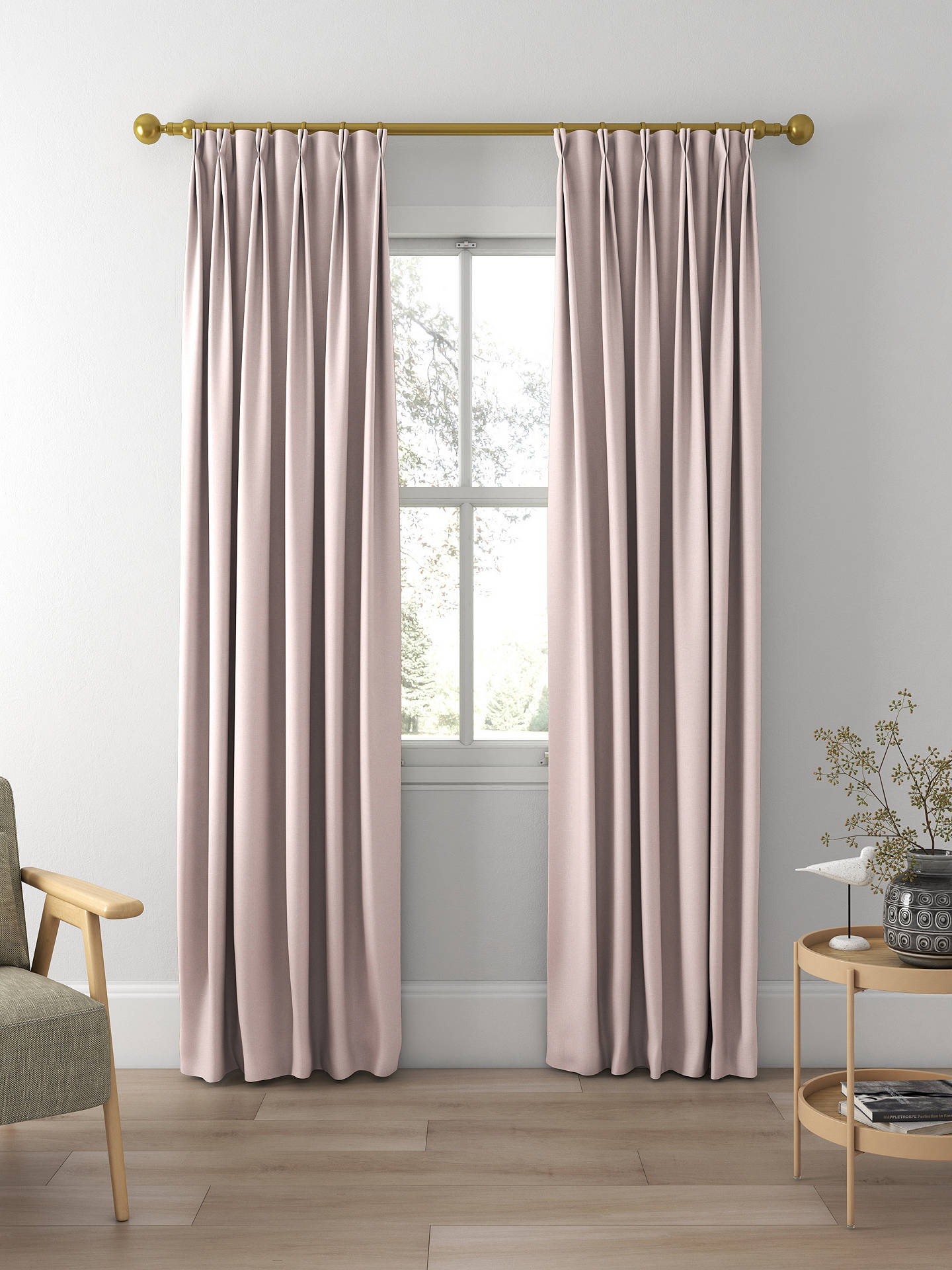 Laura Ashley Easton Made to Measure Curtains, Blush