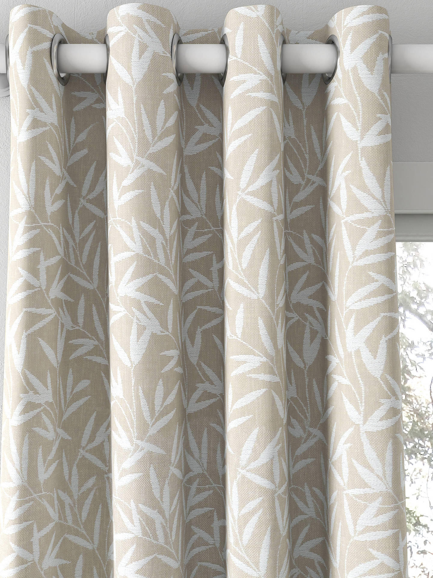 Laura Ashley Willow Leaf Chenille Made to Measure Curtains, Natural