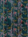 Sara Miller Linear Bamboo Velvet Furnishing Fabric, Dark Green