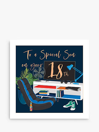 Belly Button Designs Special Son 18th Birthday Card