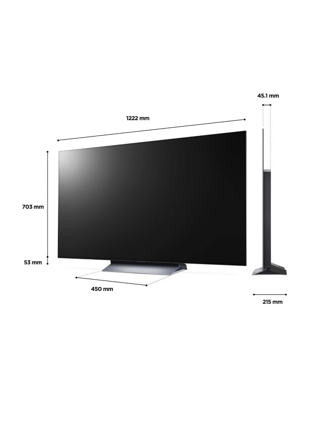 LG OLED55C24LA (2022) OLED HDR 4K Ultra HD Smart TV, 55 inch with Freeview  HD/Freesat