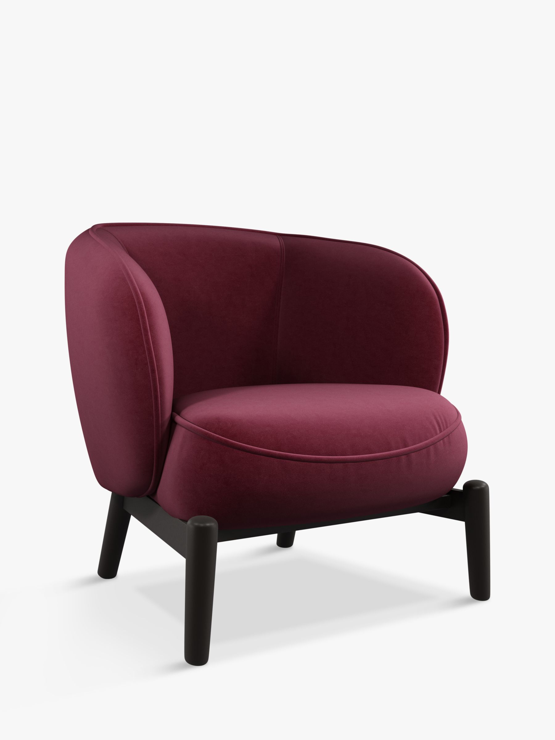 Photo of John lewis bud armchair black leg mulberry velvet