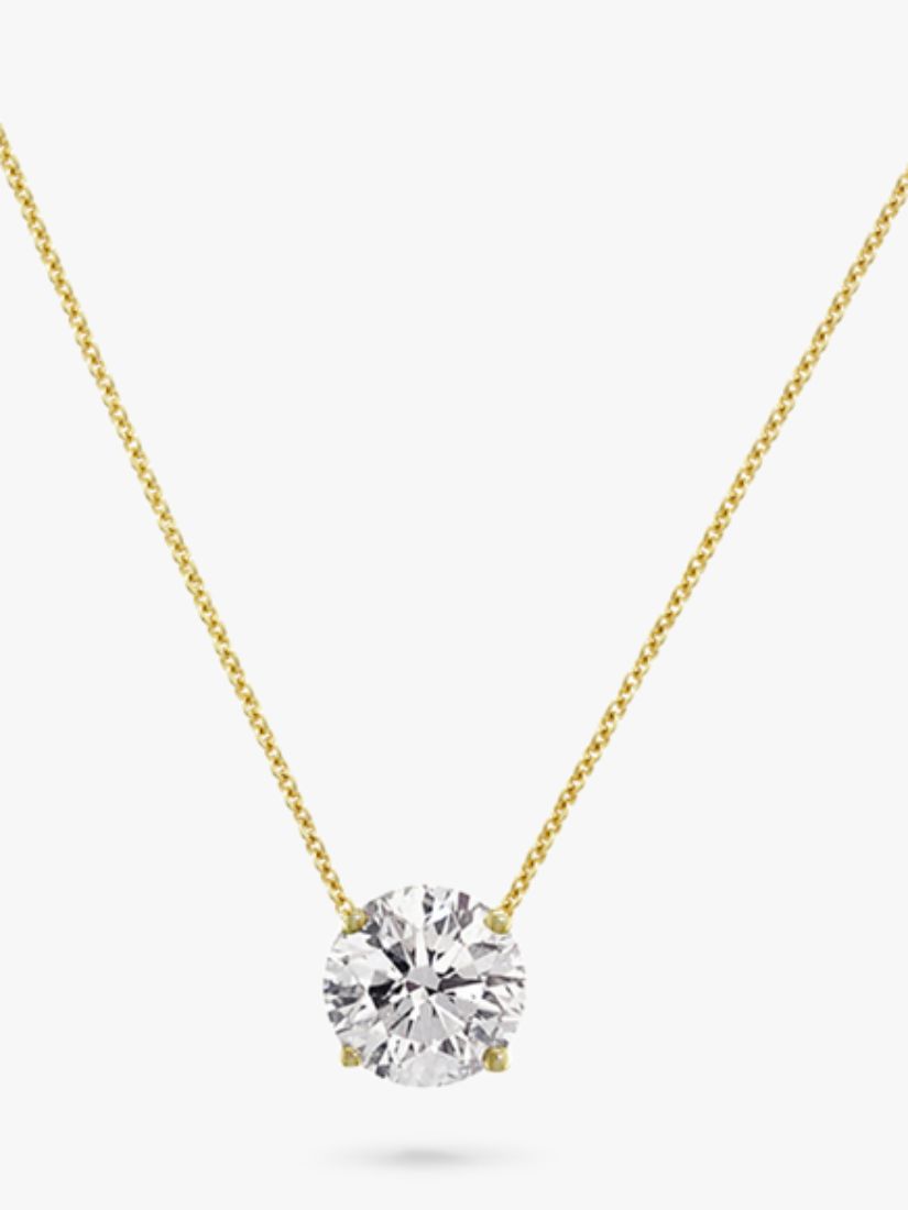 E.W Adams 18ct Yellow Gold Solitaire Diamond Pendant Necklace at John ...