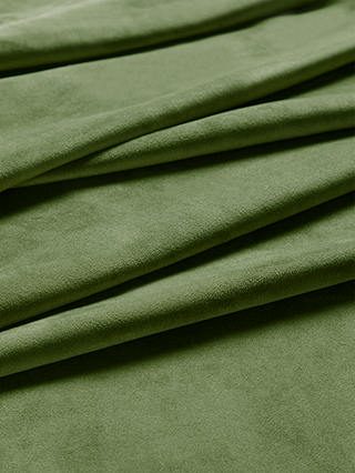 John Lewis Smooth Velvet Plain Fabric, Olive Green, Price Band B