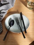 John Lewis Black Cutlery Set, 6 Piece/2 Place Settings