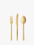 John Lewis Gold Cutlery Set, 18 Piece/6 Place Settings