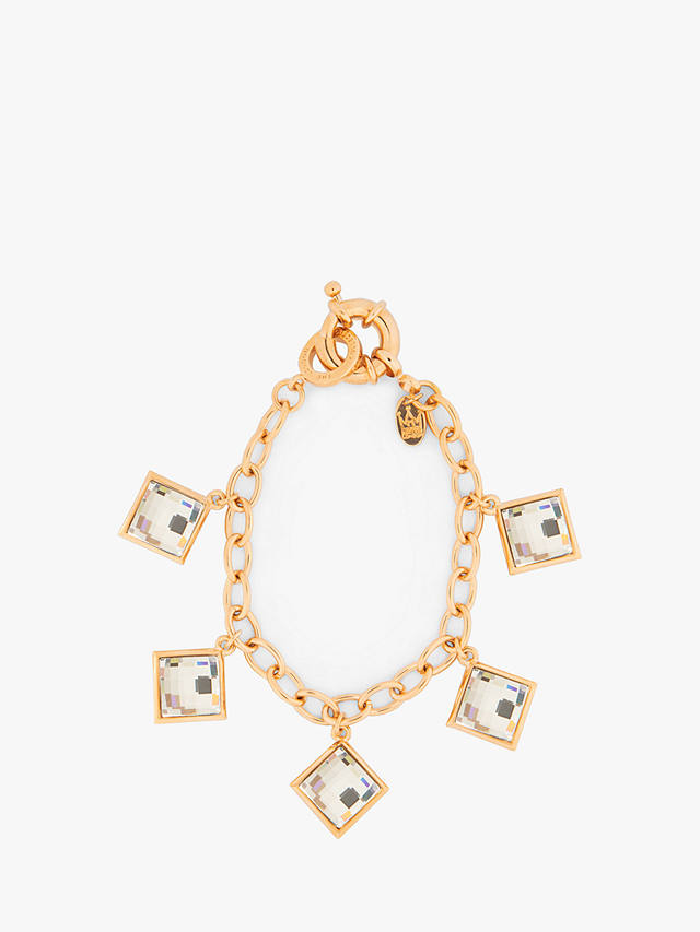 Eclectica Vintage 22ct Gold Plated Swarovski Crystal Chain Bracelet, Yellow Gold