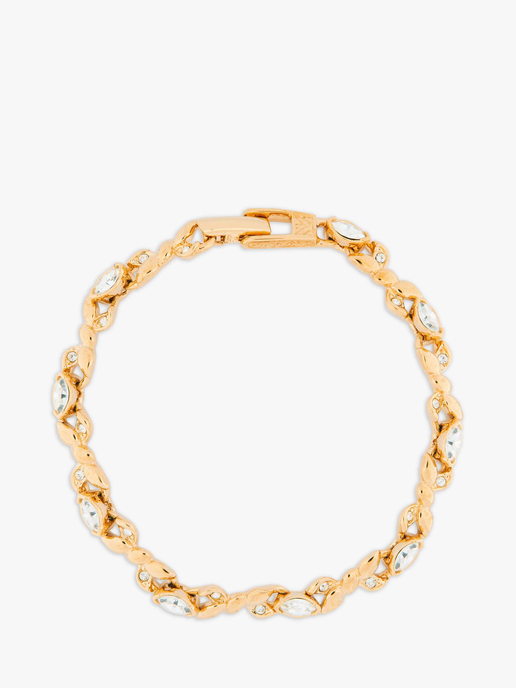 Buy Eclectica Vintage Attwood & Sawyer 22ct Gold Plated Swarovski Crystals Navette Bow Chain Bracelet, Gold Online at johnlewis.com