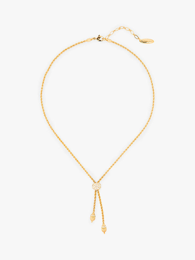 Eclectica Vintage Attwood & Sawyer Gold Plated Swarovski Crystal Lariat Chain Necklace, Dated Circa 1980s