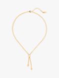 Eclectica Vintage Attwood & Sawyer Gold Plated Swarovski Crystal Lariat Chain Necklace, Dated Circa 1980s