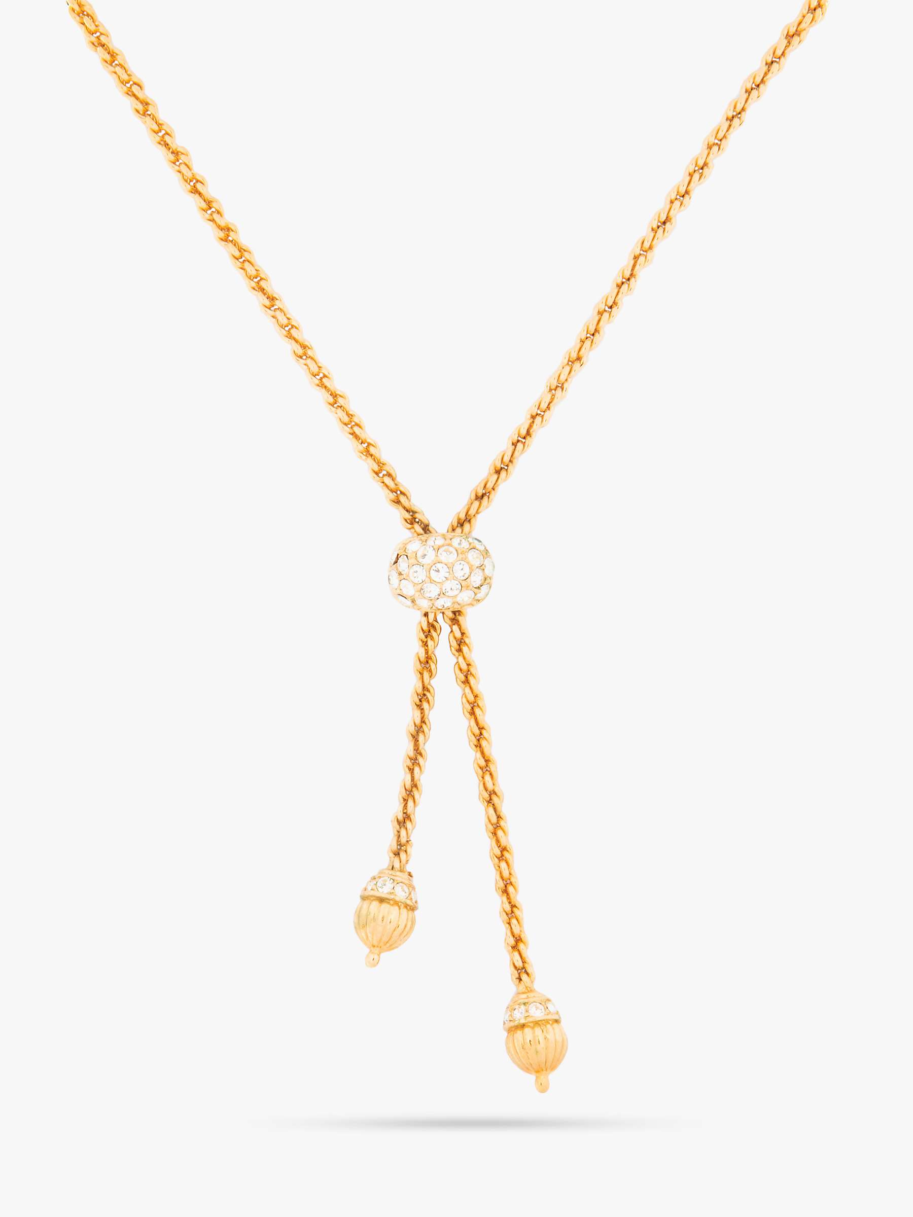 Buy Eclectica Vintage Attwood & Sawyer Gold Plated Swarovski Crystal Lariat Chain Necklace, Dated Circa 1980s Online at johnlewis.com