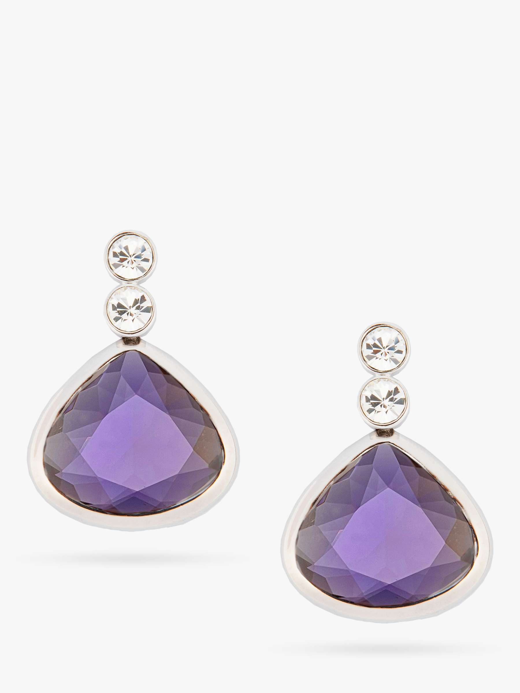 Buy Eclectica Vintage Swarovski Crystals Drop Earrings, Silver/Lilac Online at johnlewis.com